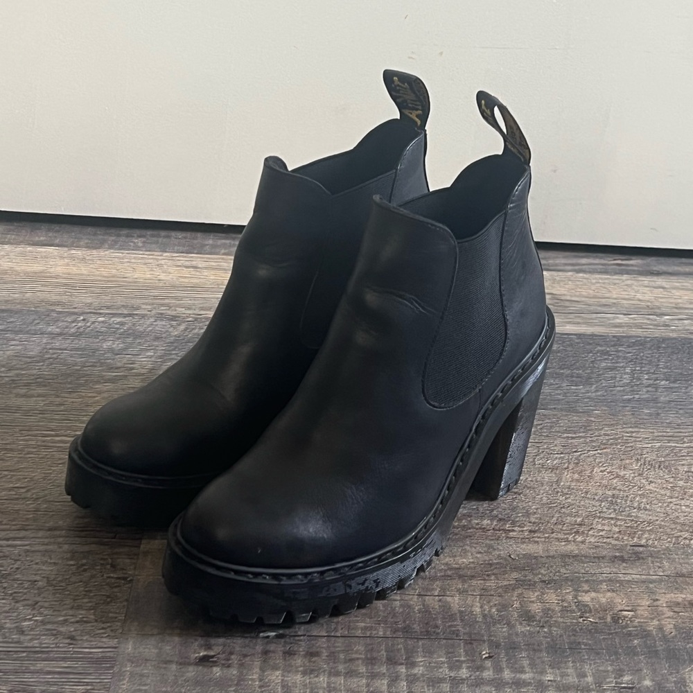 Doc Martens black Chelsea heeled slip on bootie
